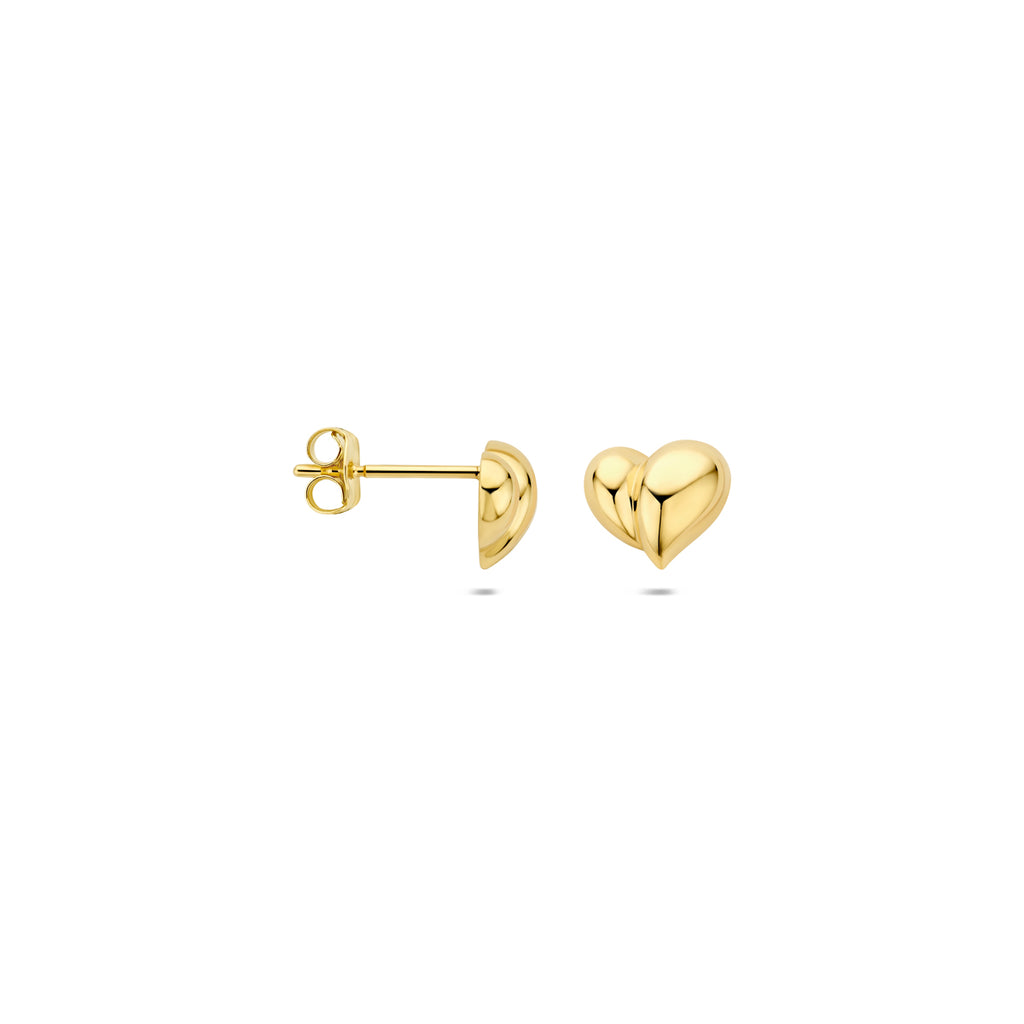 Ohrstecker Herz 6 mm 14K Gelbgold