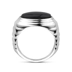 Ring Onyx Silber rhodiniert