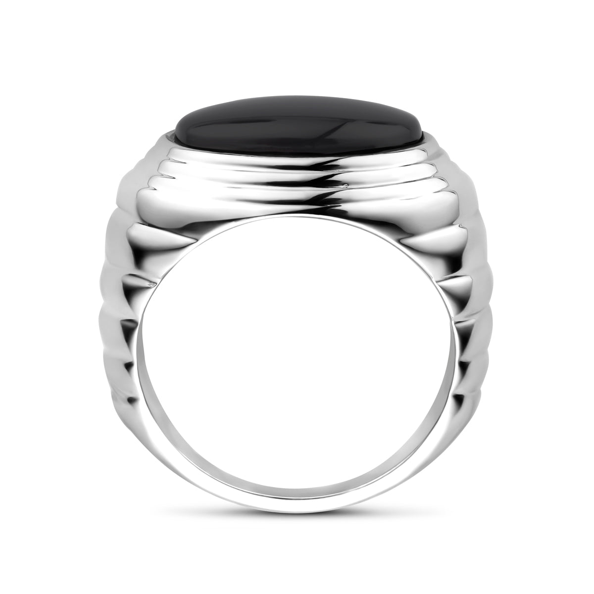 Ring Onyx Silber rhodiniert
