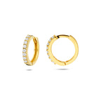 klapoorringen zirkonia 13 mm 14K geelgoud