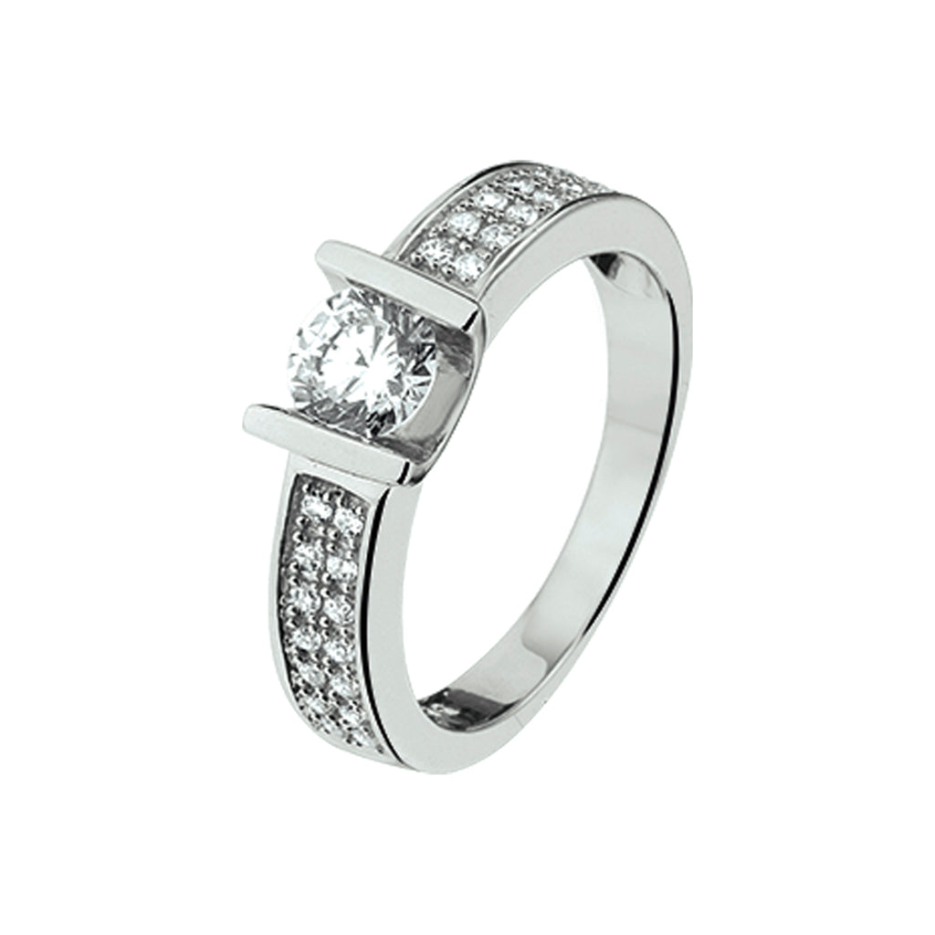 Ring Zirkonia 6,6 mm Silber rhodiniert