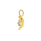 hanger bloem en diamant 0.11ct h si 14K bicolor goud geel/wit