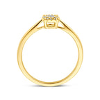 ring diamant 0.07ct h si 14K bicolor goud geel/wit