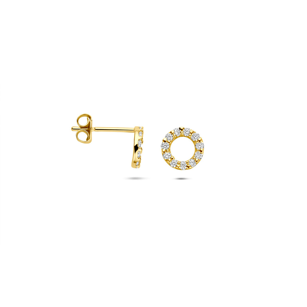 9K Ohrstecker Zirkonia 6,5 mm 9K Gelb