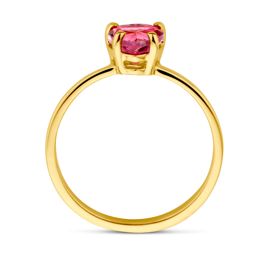 Ring Herz rosa Topas 14K Gelbgold