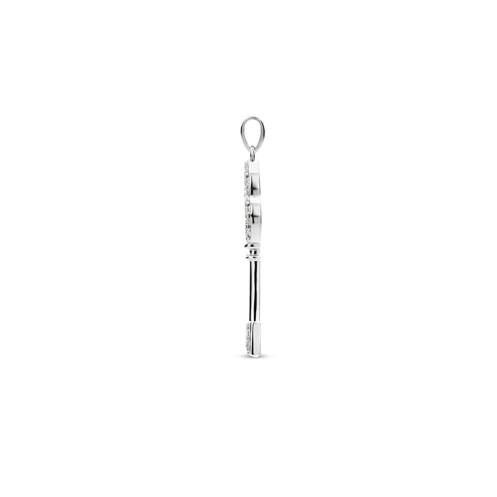 hanger sleutel zirkonia zilver gerhodineerd