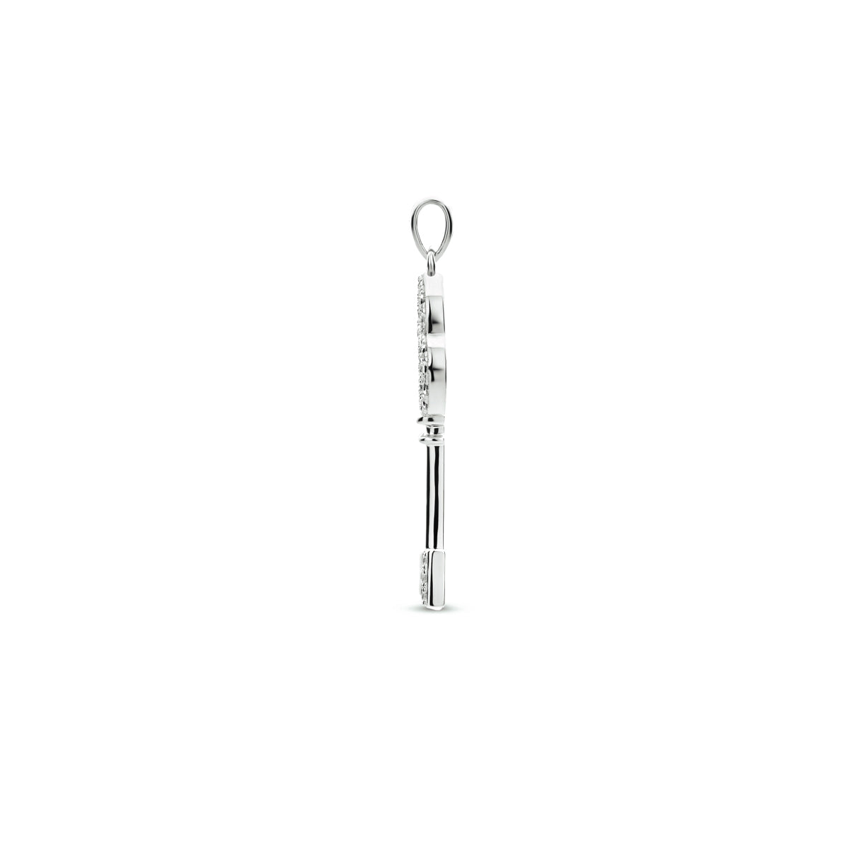 hanger sleutel zirkonia zilver gerhodineerd