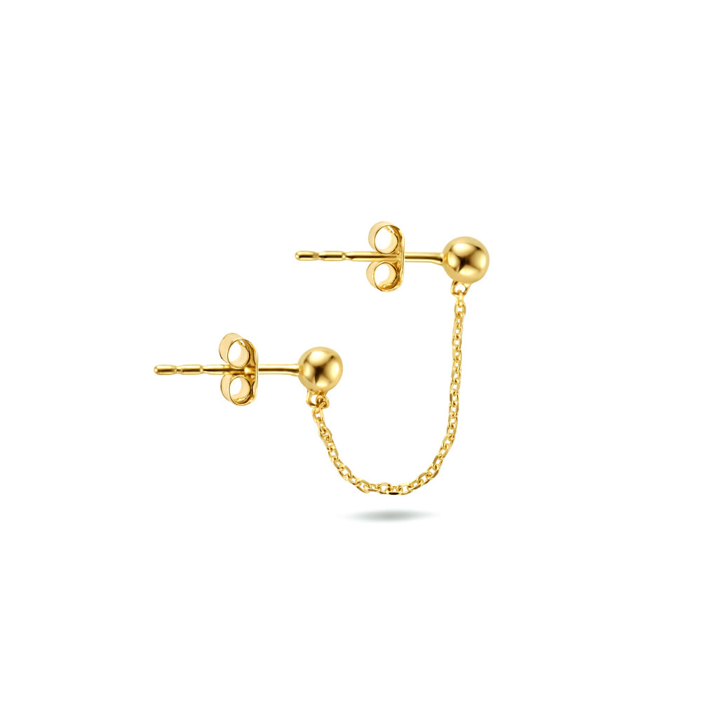 Ohrstecker Kugeln einzeln 14K Gelbgold