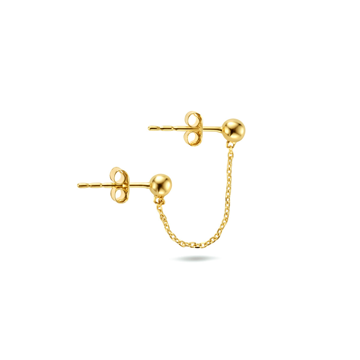 Ohrstecker Kugeln einzeln 14K Gelbgold