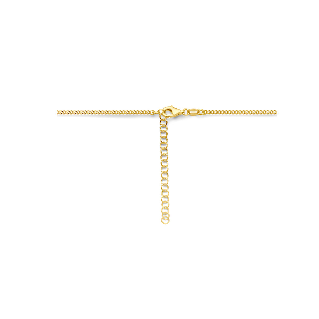 combi-collier gourmette en paperclip 3,6 mm 40 + 5 cm 3 micron zilver verguld (geel)