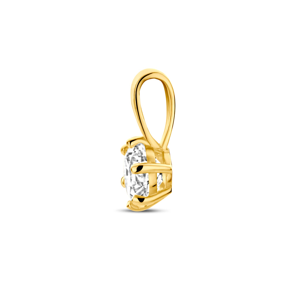 hanger zirkonia 14K geelgoud