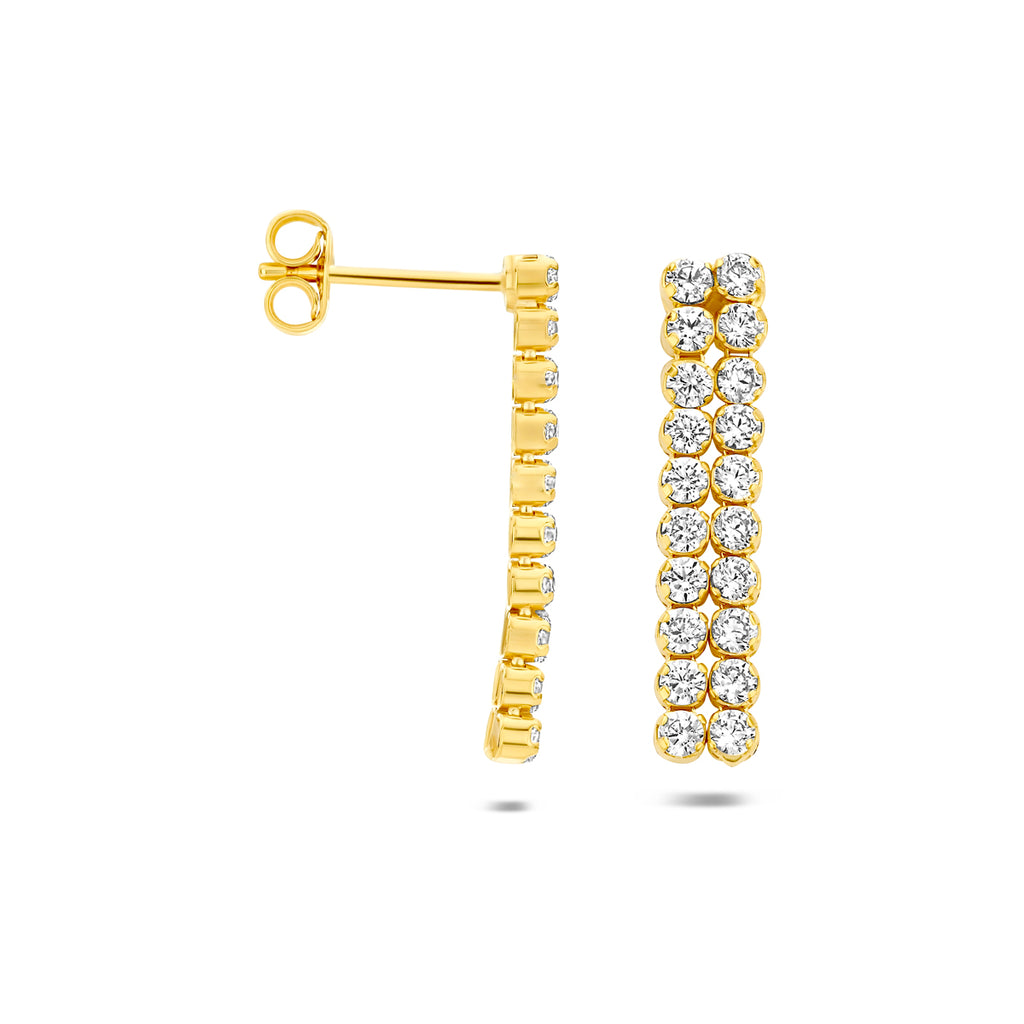 oorhangers zirkonia 24 mm 1 micron zilver verguld (geel)