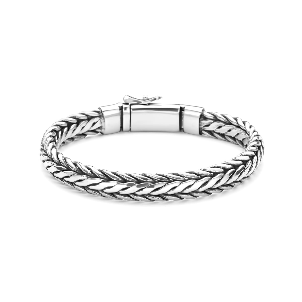 armband oxi 9 mm 21 cm zilver geoxideerd