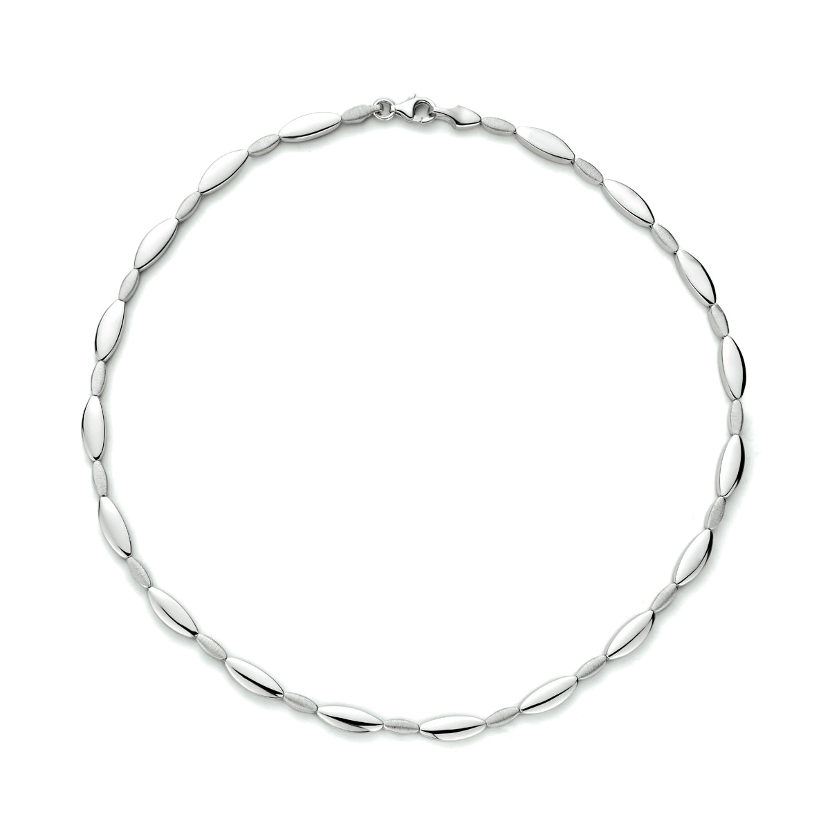 Halskette 5,2 mm 43 cm poly/mattsilber rhodiniert