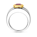 ring amethist goud met zilver