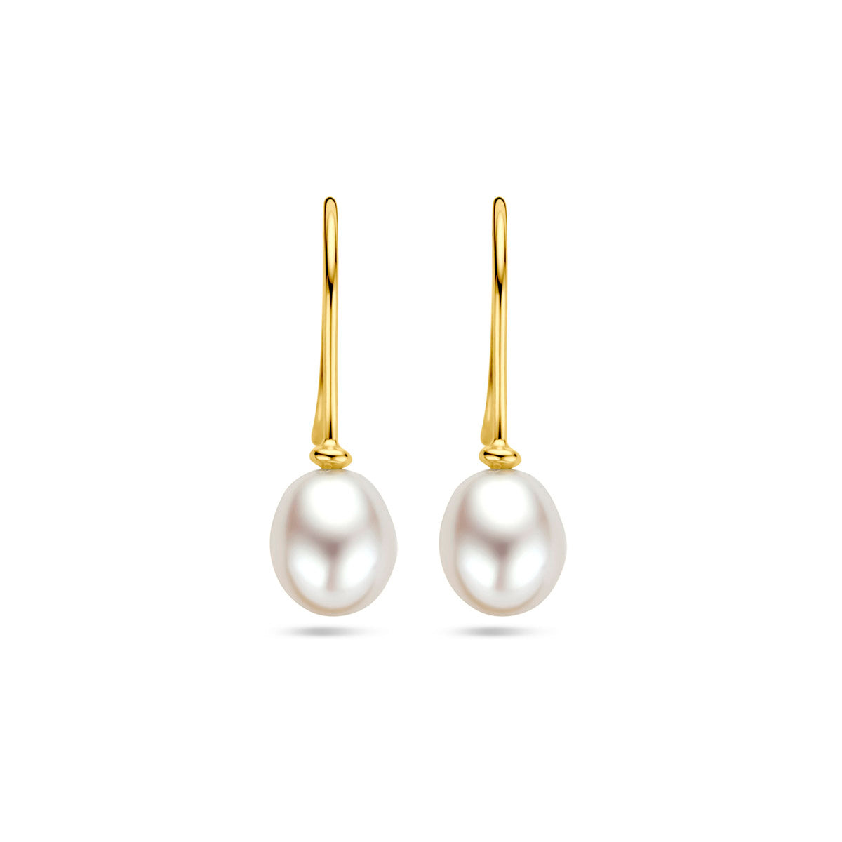 9K Ohrhänger Perle französischer Haken 24 mm 9K Gelb