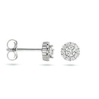 Ohrstecker Zirkonia Halo Silber rhodiniert