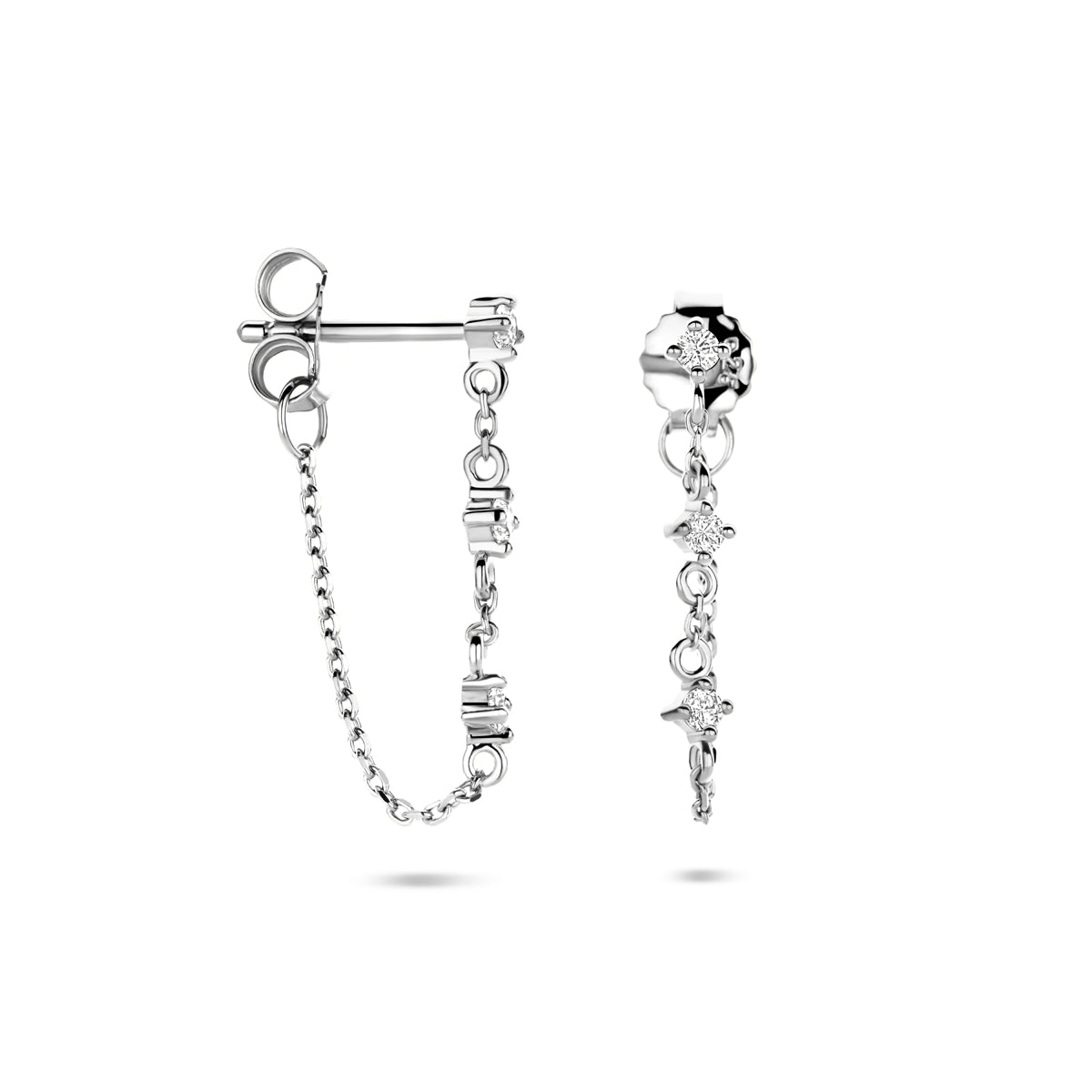 oorhangers zirkonia 23 mm zilver gerhodineerd