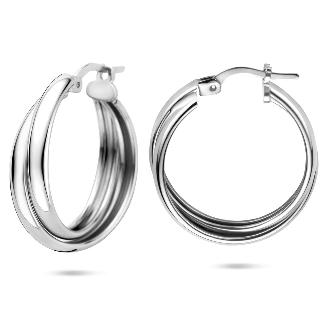 Ohrringe 23,5 mm Silber rhodiniert