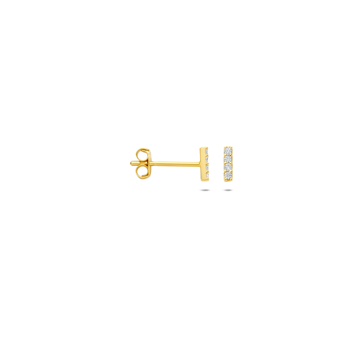 Ohrstecker Stab Zirkonia 14K Gelbgold