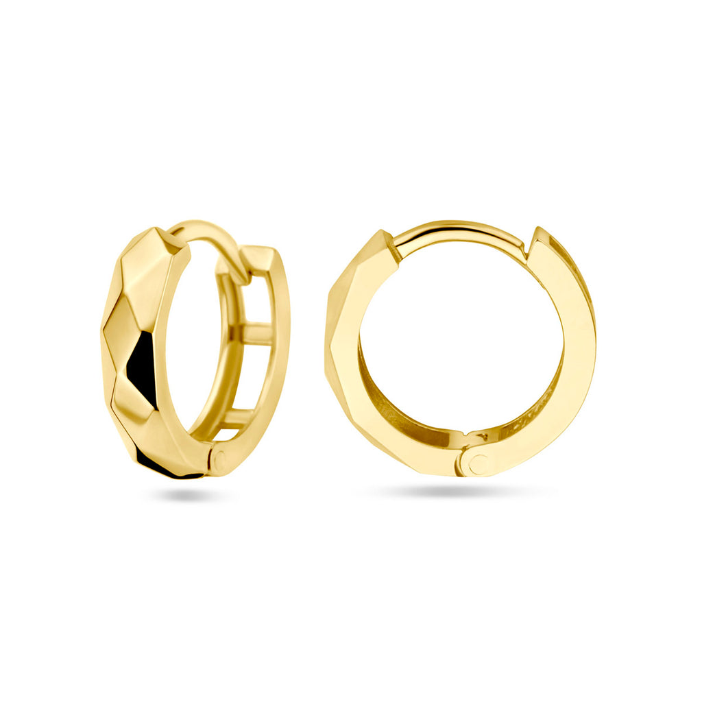 klapoorringen gediamanteerd 14K geelgoud
