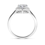 Ring weiß Zirkonia Halo Silber rhodiniert