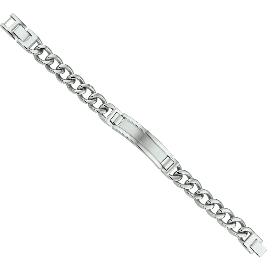 graveerarmband poli/mat plaat 12 mm 21,5 + 1,5 cm edelstaal