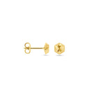 9 Karat Ohrstecker, diamantgeschliffen, 5 mm, 9 K Gelb