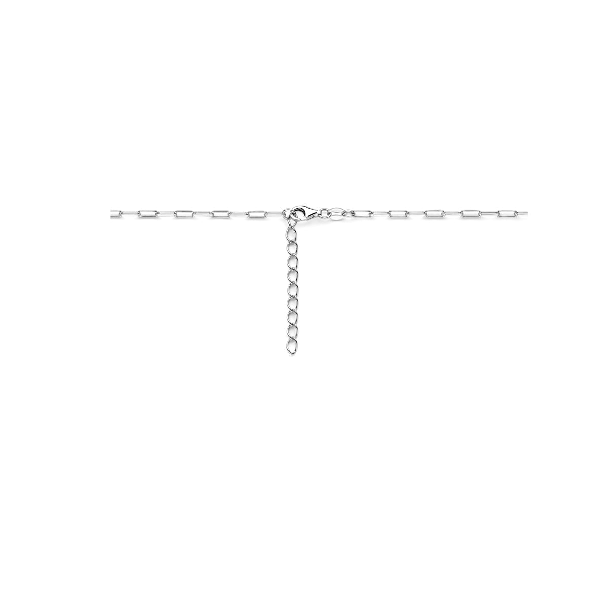collier koffieboon 41 + 4 cm zilver gerhodineerd