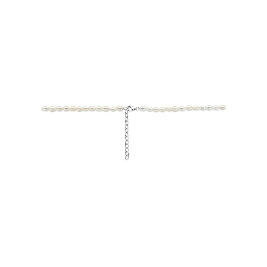 Halskette Perlen 41 + 4 cm Silber rhodiniert