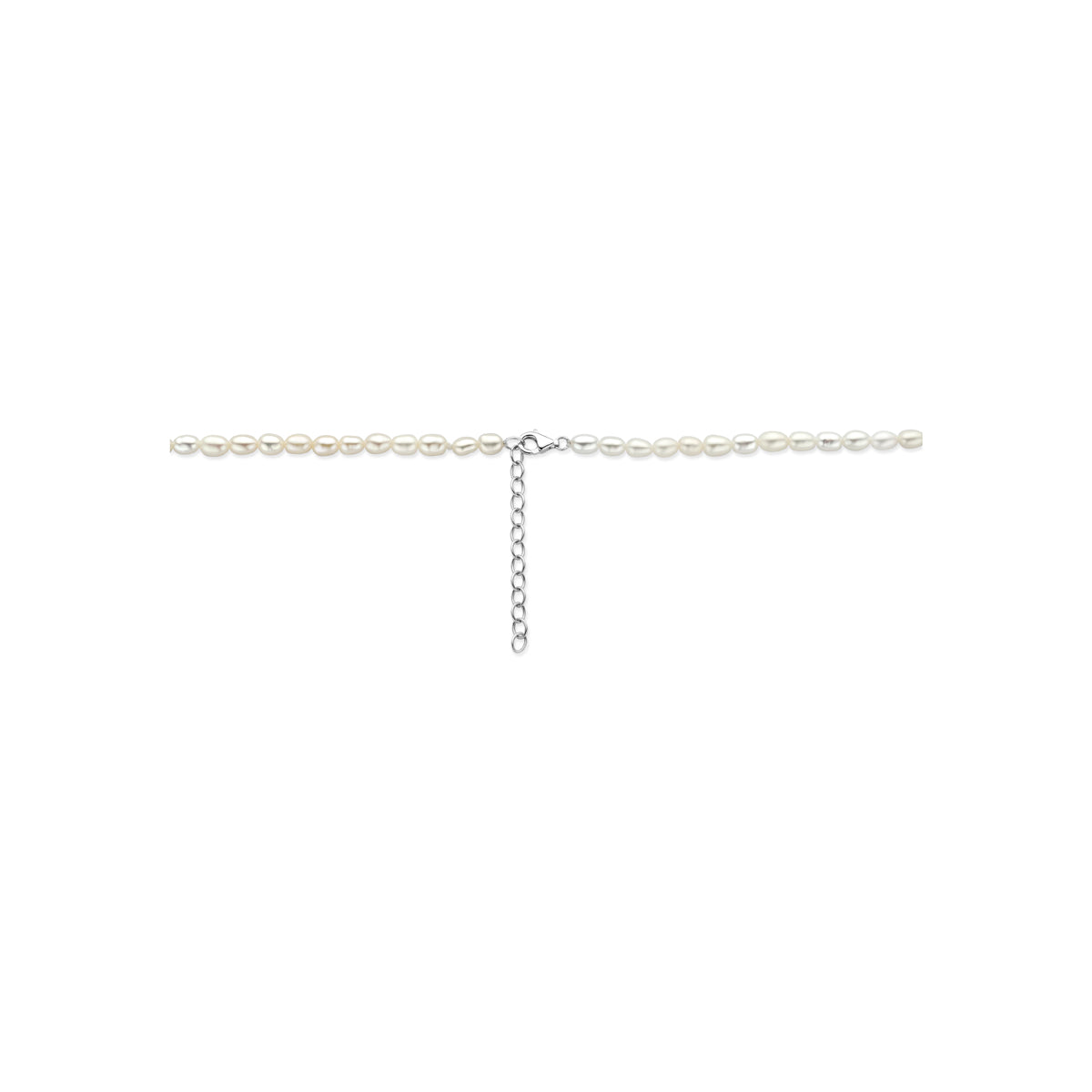 Halskette Perlen 41 + 4 cm Silber rhodiniert