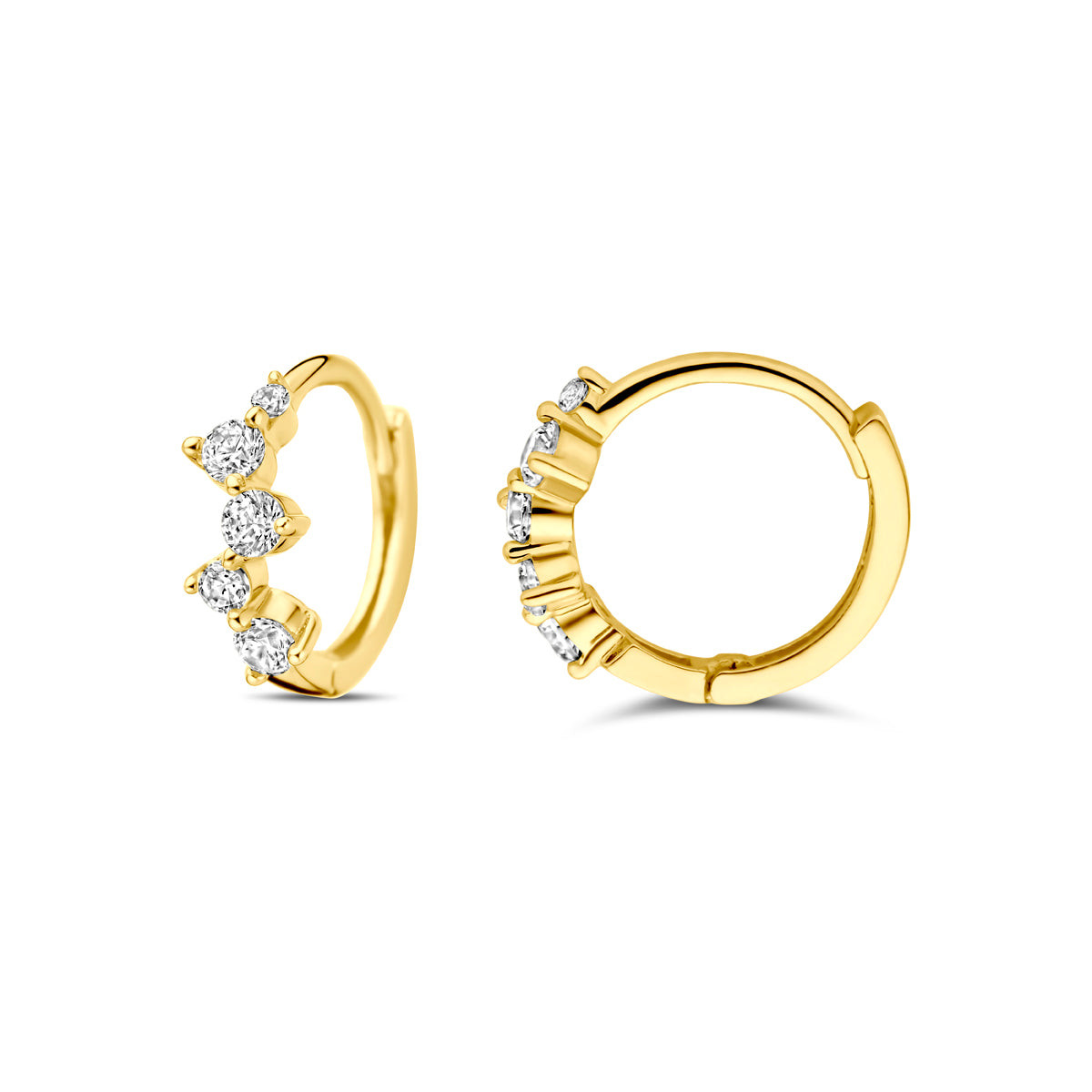 Creolen Zirkonia 10,5 mm 14K Gelbgold