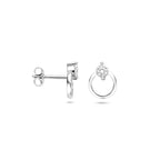 Ohrstecker Zirkonia 10,5 mm Silber rhodiniert