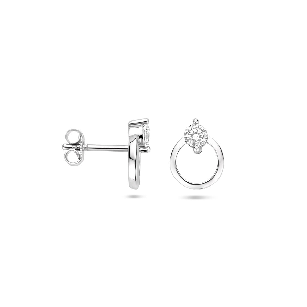 Ohrstecker Zirkonia 10,5 mm Silber rhodiniert