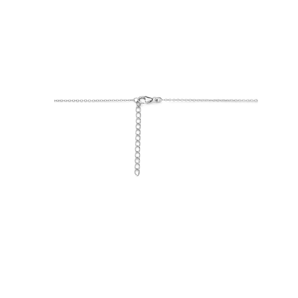 Halskette Zirkonia 41 + 4 cm Silber rhodiniert