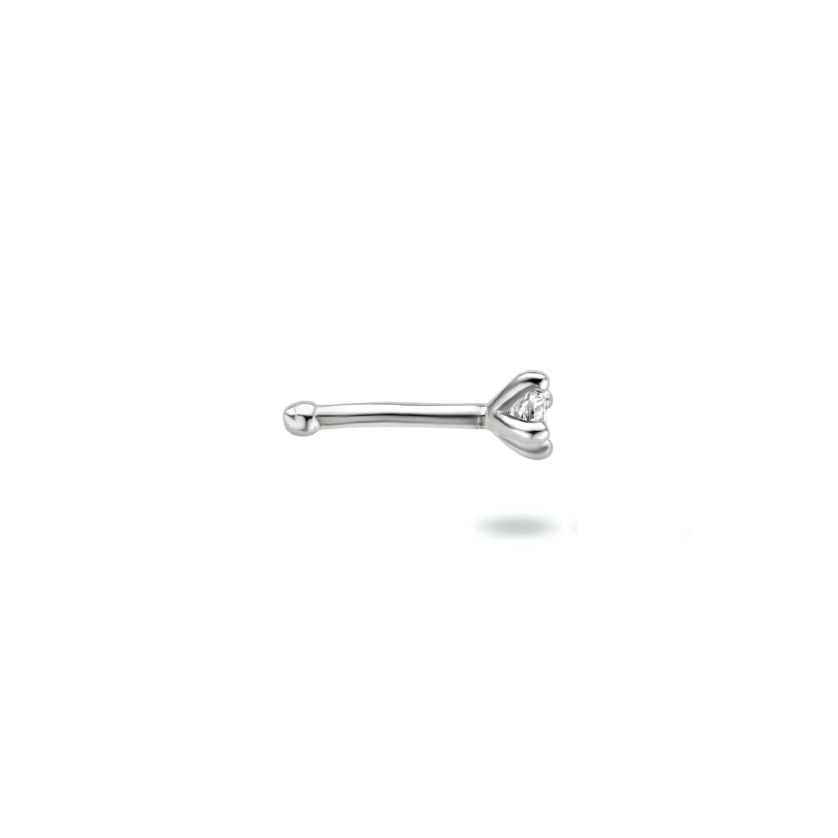Kugel-Nasenstecker, Zirkonia, Silber rhodiniert