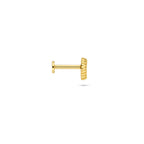 Flat Back Piercing Muschel 6 mm 1 Mikron Silber vergoldet (gelb)