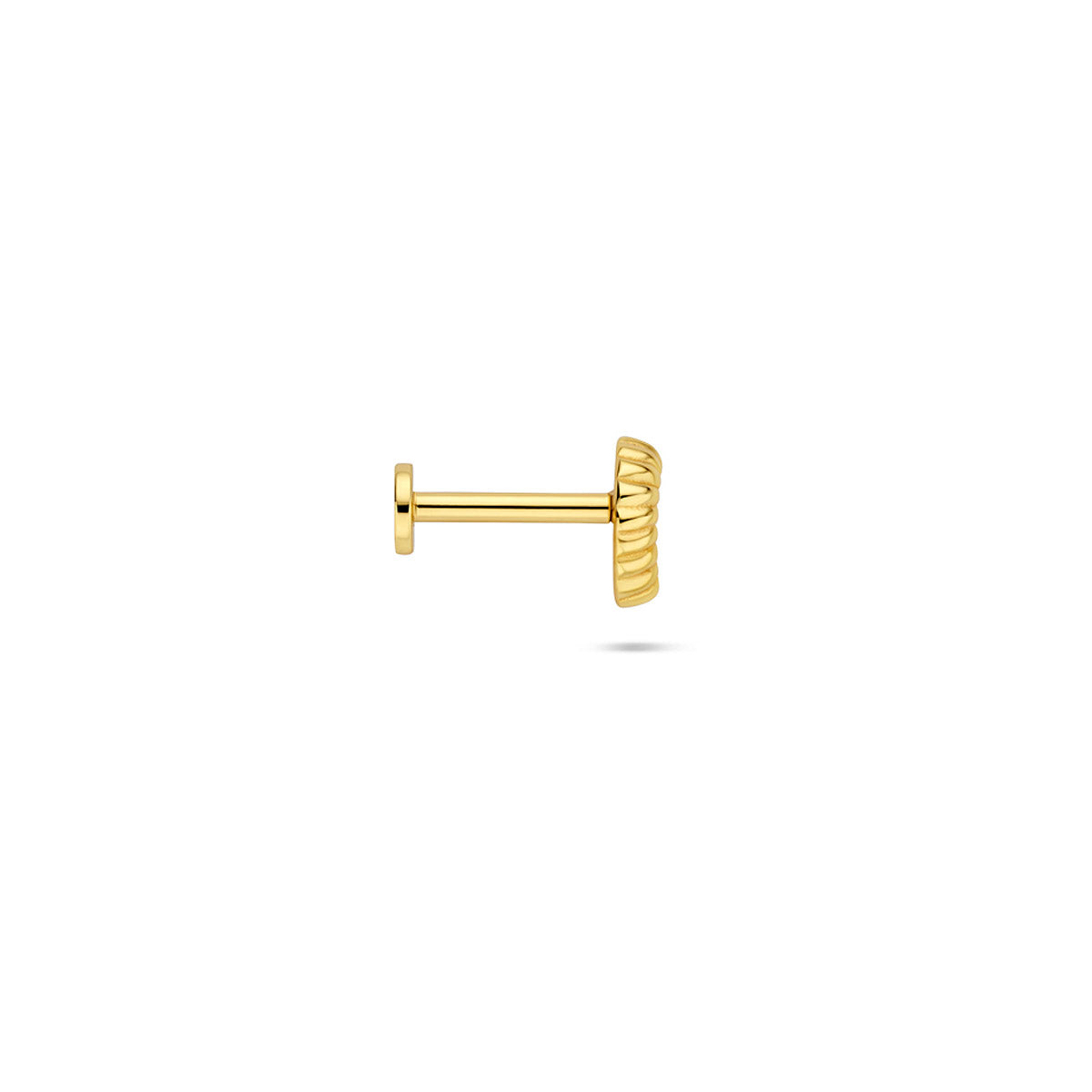 Flat Back Piercing Muschel 6 mm 1 Mikron Silber vergoldet (gelb)