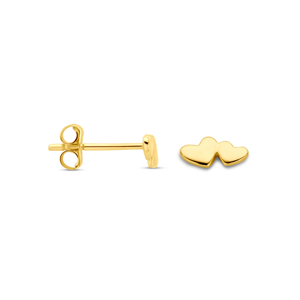 Ohrstecker Herzchen 3 mm 14K Gelbgold