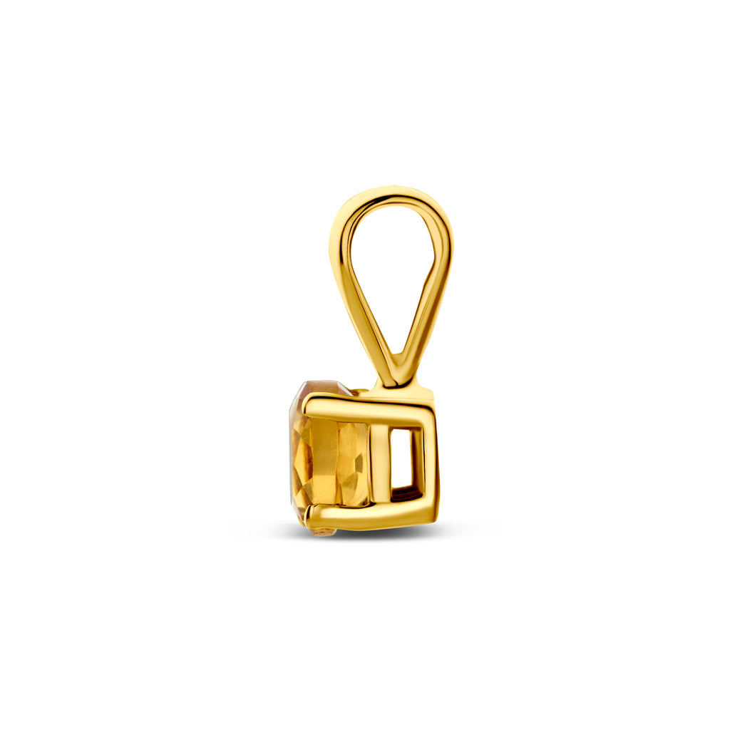 hanger citrien 9 mm 14K geelgoud - rond