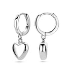 klapoorringen hart zilver gerhodineerd