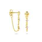 oorhangers zirkonia 23 mm 1 micron zilver verguld (geel)