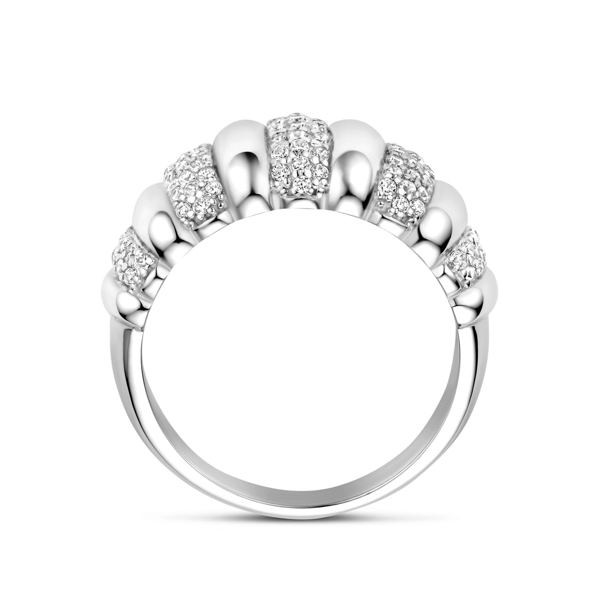 Ring Zirkonia Silber rhodiniert