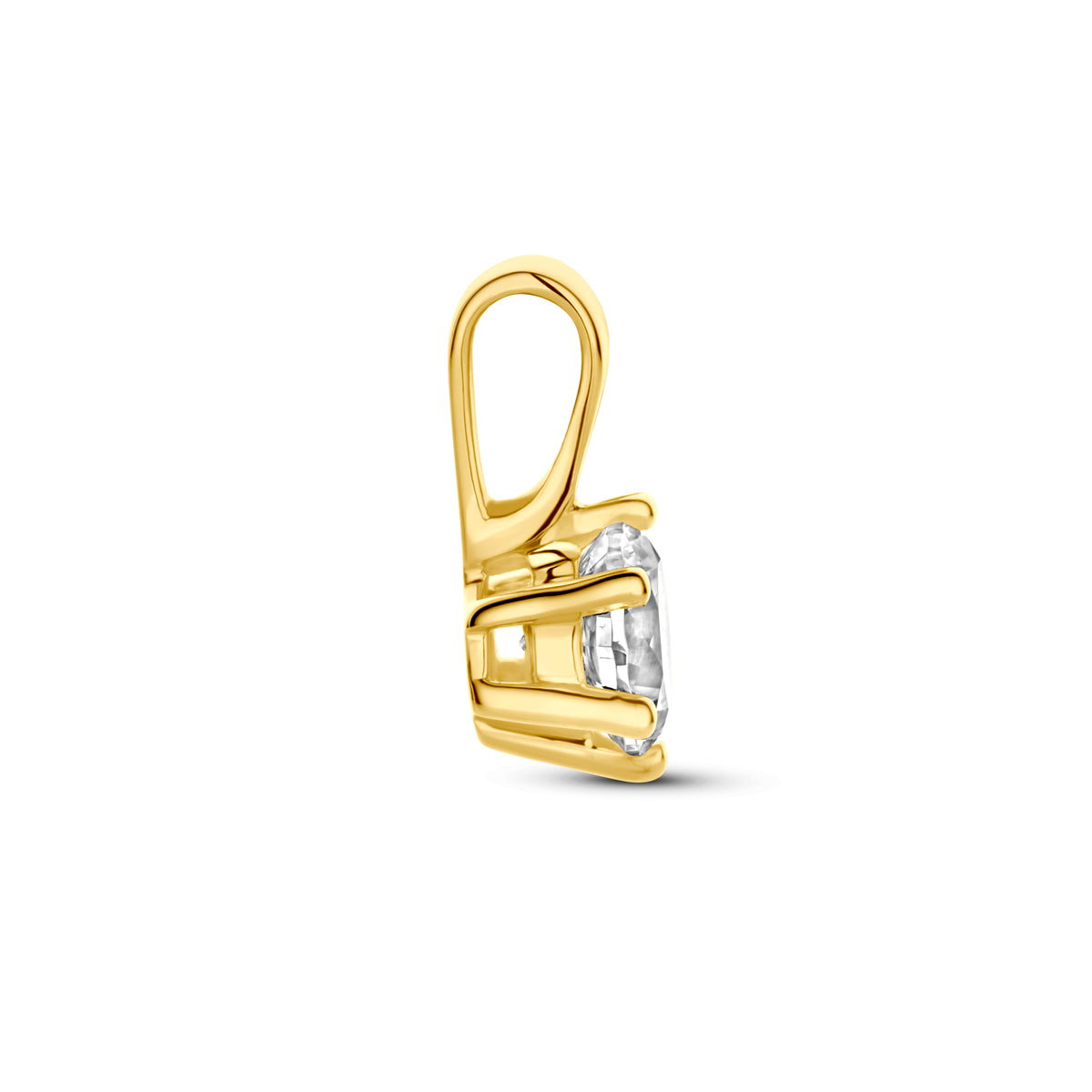 Anhänger Zirkonia 9,5 mm 14K Gelbgold