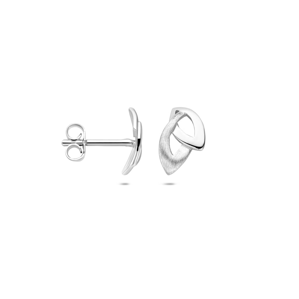 Ohrstecker poliert/matt 10,3 mm Silber rhodiniert