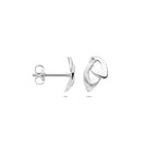 Ohrstecker poliert/matt 10,3 mm Silber rhodiniert