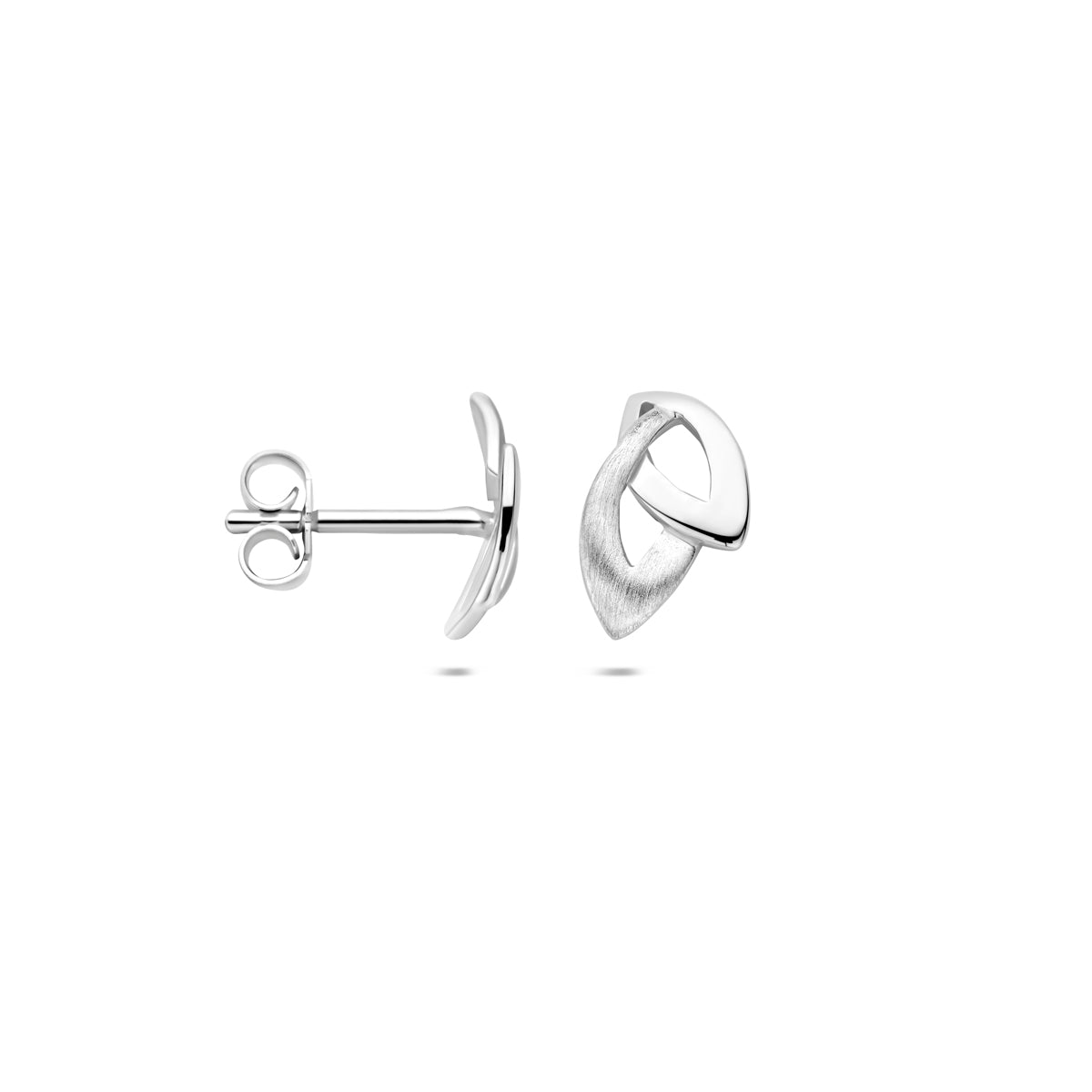Ohrstecker poliert/matt 10,3 mm Silber rhodiniert