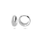 klapoorringen zirkonia 12,5 mm zilver gerhodineerd