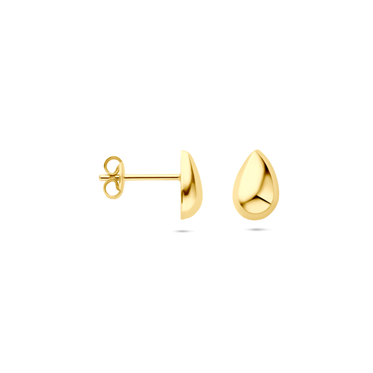 Ohrstecker Tropfen 8 mm 14K Gelbgold