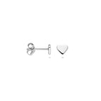 Ohrstecker Herz Silber rhodiniert